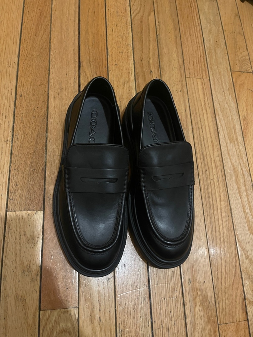 Coach Black Men's Leather Platform Loafers - Never Worn Outside - Picture 2 of 5